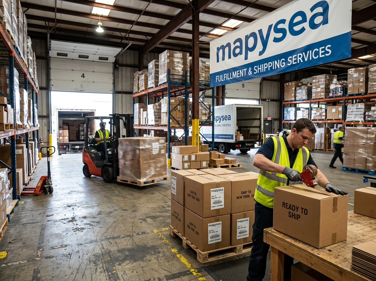 Warehouse packing area prepared for export from Pakistan